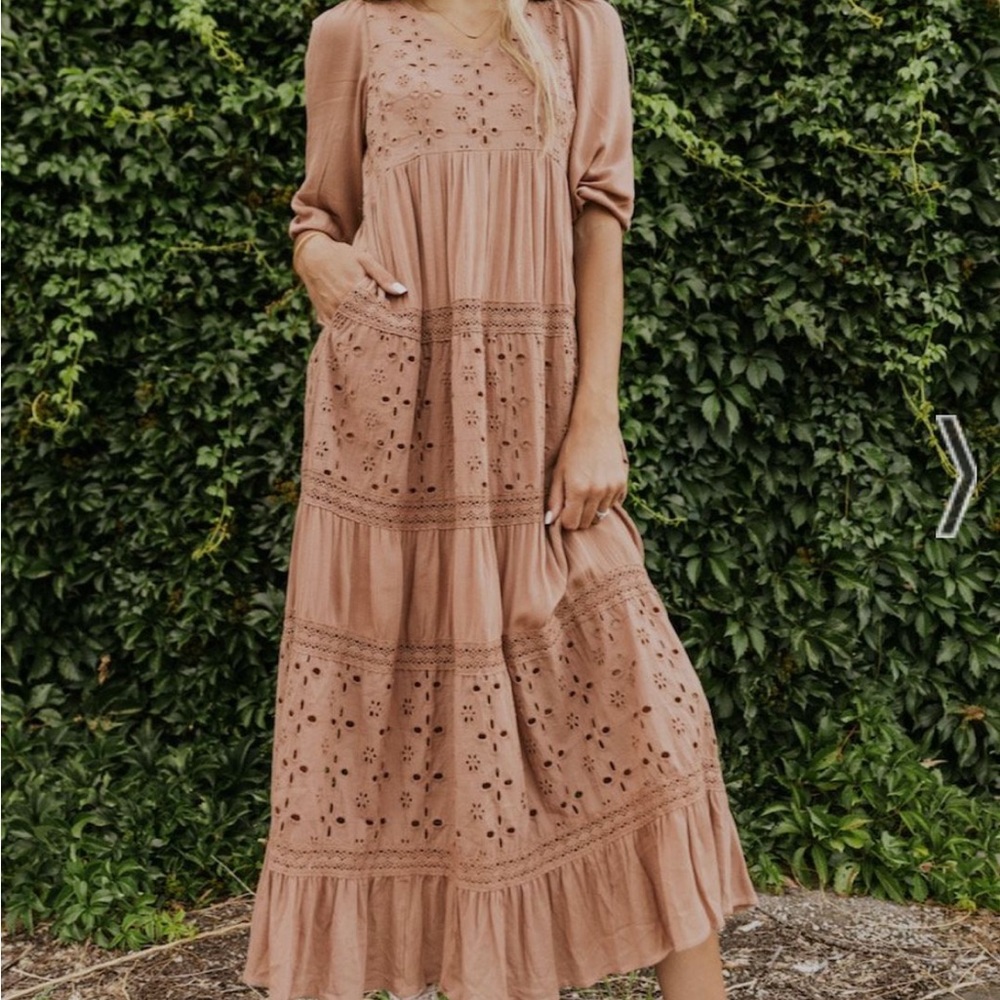 Roolee Sanchez Mauve Pink Maxi Dress